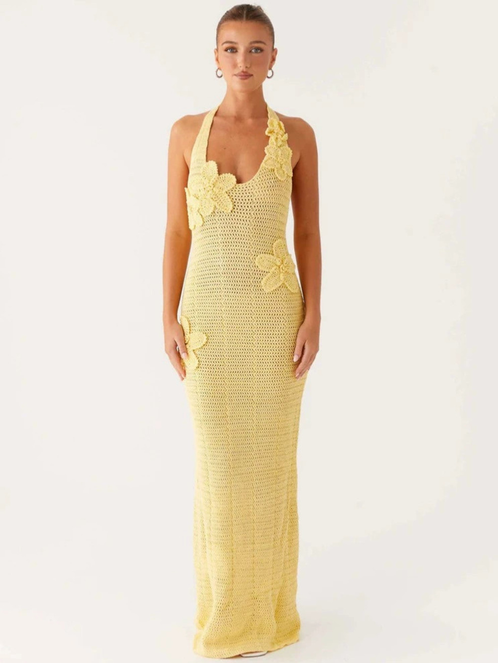 Zara Sleeveless Crochet Strap Knit Dress Bodycon Backless